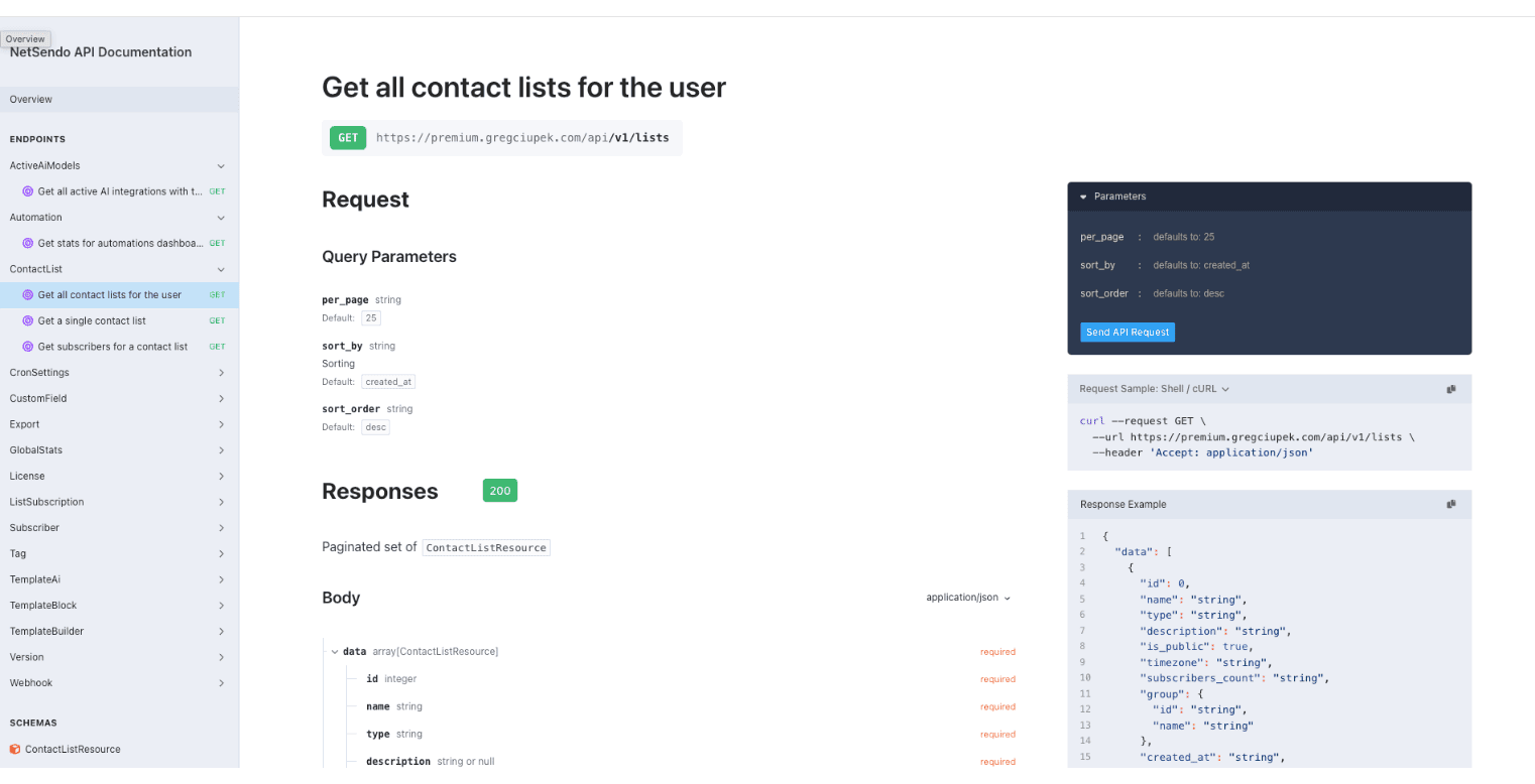 NetSendo API Documentation