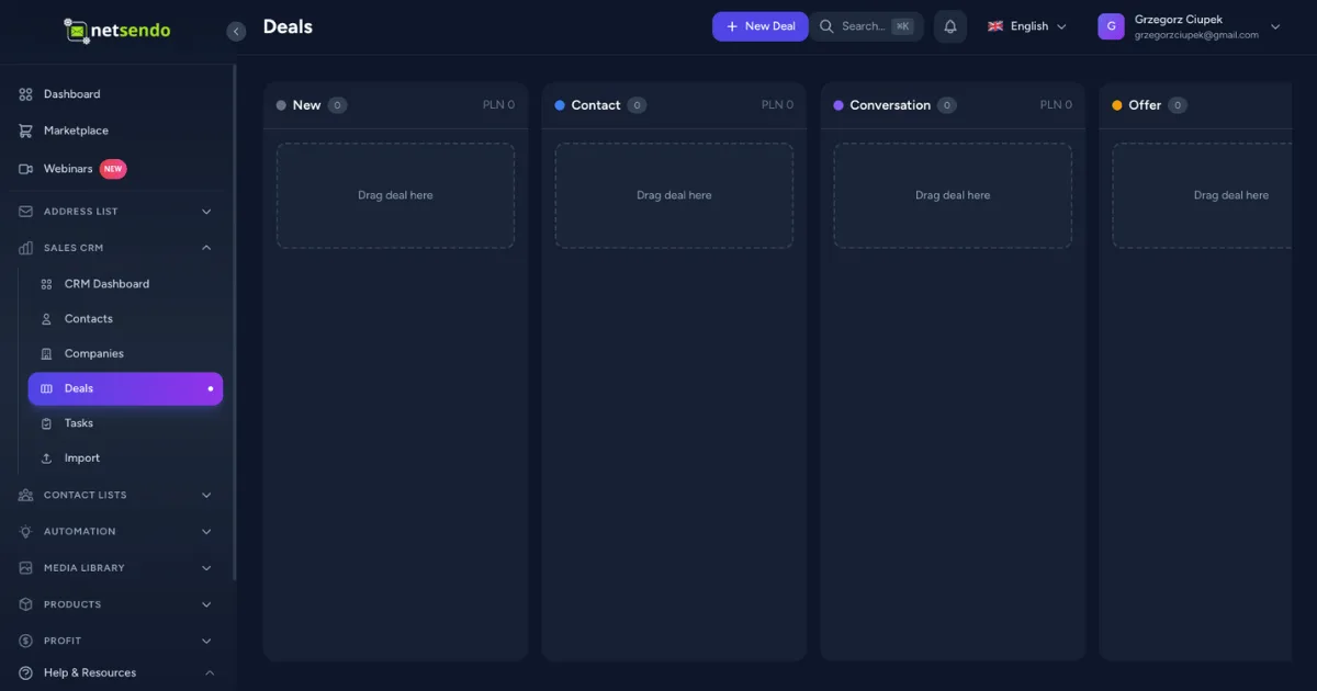 NetSendo v1.7.0: A Full Sales CRM is Here