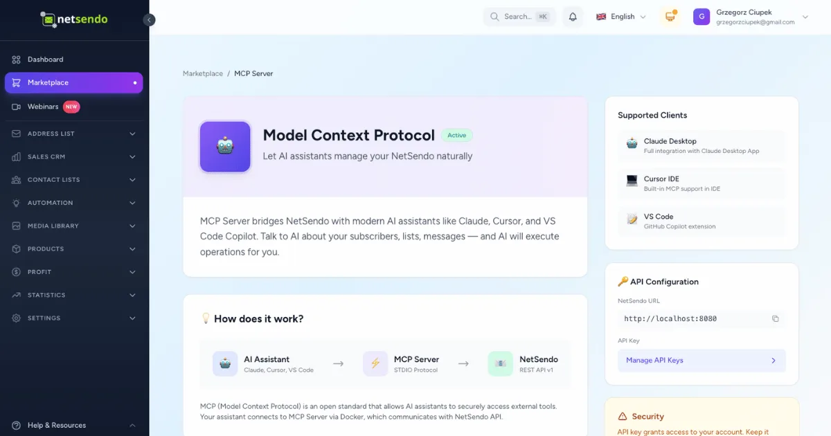 NetSendo v1.7.5: AI-Powered Marketing with MCP