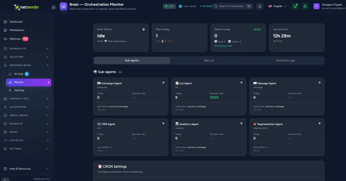 NetSendo v2.0.1: Meet Brain, Your AI Marketing Co-Pilot